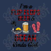 I'm Flip Flops Beer And Ocean Kinda Girl Ladies Denim Jacket | Artistshot