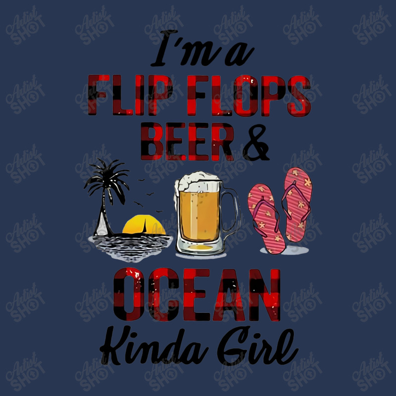 I'm Flip Flops Beer And Ocean Kinda Girl Ladies Denim Jacket by hoainv | Artistshot