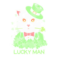 Lucky Man T  Shirt Lucky Man Funny White Cat And White Mouse St. Patri Bomber Jacket | Artistshot