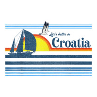 Croatia Beach Retro 70s 80s Sailing Boat Sunset Vintage Bomber Jacket | Artistshot