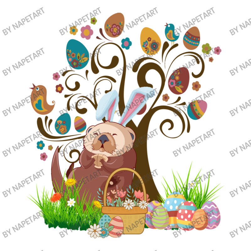 Otter Easter Day Funny Otter Bunny Ears And Eggs Bomber Jacket | Artistshot