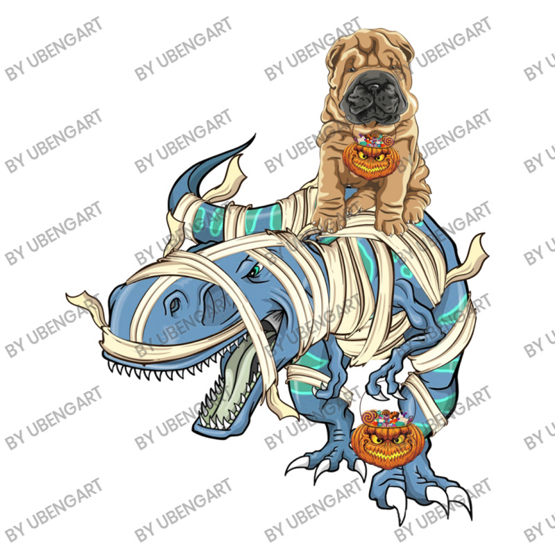 Shar Pei Riding Dinosaur Halloween Dog Bomber Jacket | Artistshot