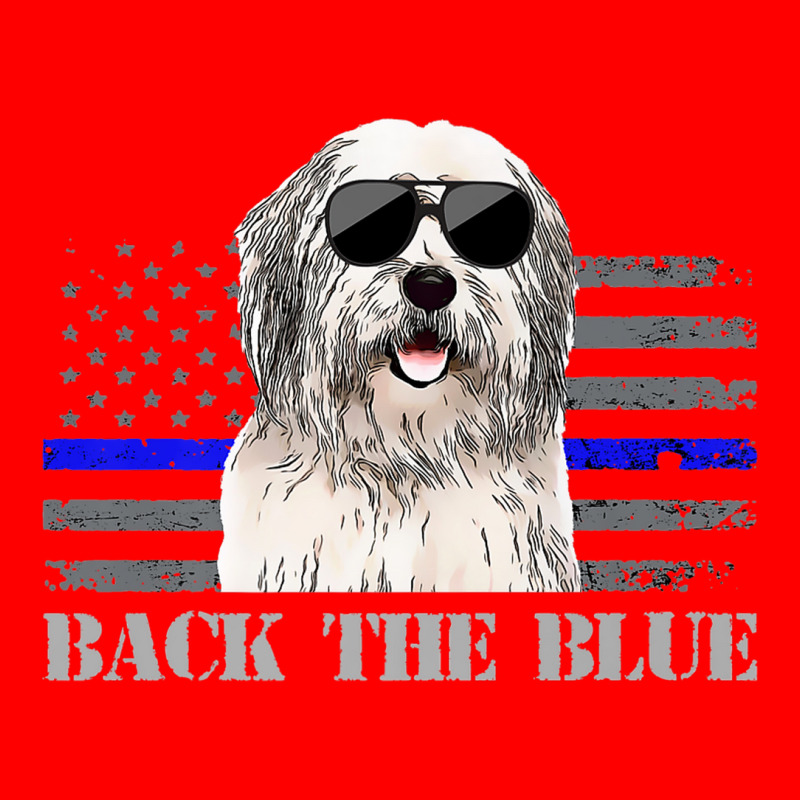 Old English Sheepdog Thin Blue Line American Flag Police Dog Premium Bomber Jacket | Artistshot