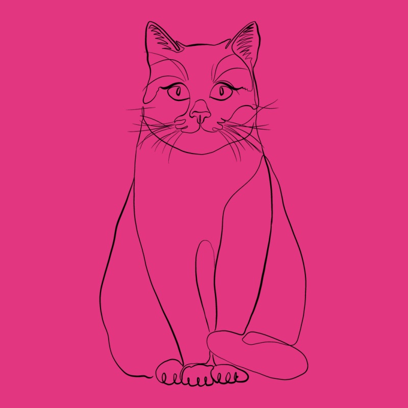 Sitting Cat Line Art Beanie | Artistshot