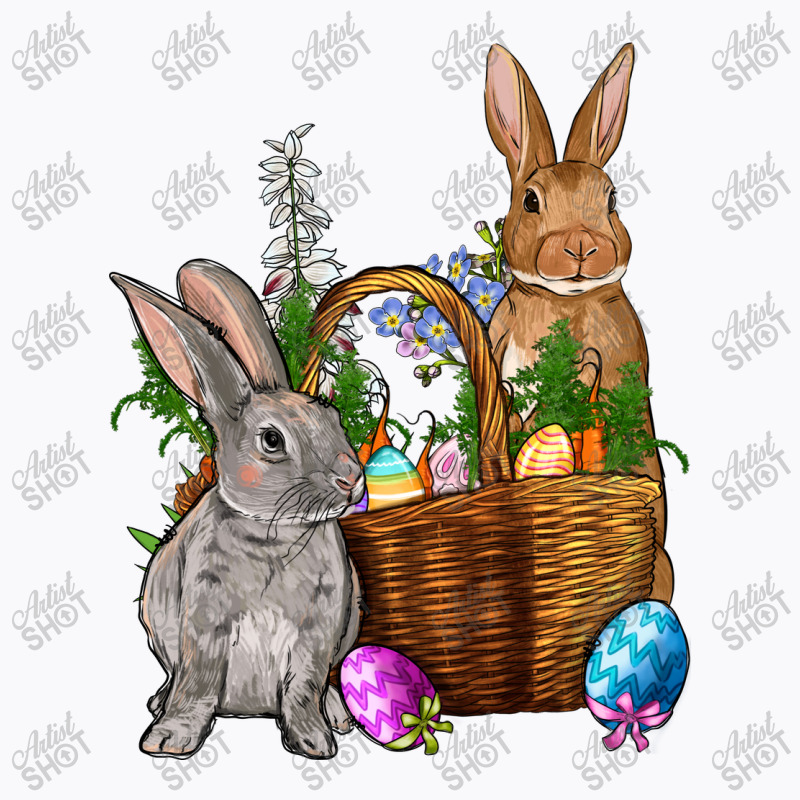 Bunnys Carrots Eggs With Basket Easter T-shirt | Artistshot