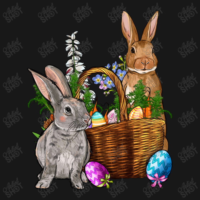 Bunnys Carrots Eggs With Basket Easter Flannel Shirt | Artistshot