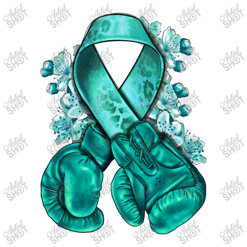 Ovarian Cancer Teal Ribbon With Boxing Gloves Debie Paper Bag - 10 X 5 X 13 | Artistshot