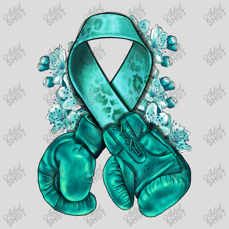 Ovarian Cancer Teal Ribbon With Boxing Gloves Men's Polo Shirt | Artistshot