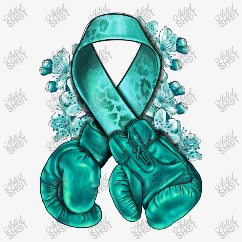 Ovarian Cancer Teal Ribbon With Boxing Gloves Champion Hoodie | Artistshot