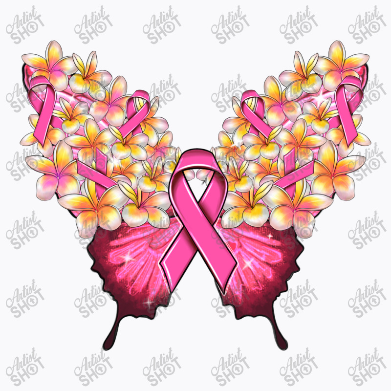 Pink Ribbon Breast Cancer Butterfly T-shirt | Artistshot