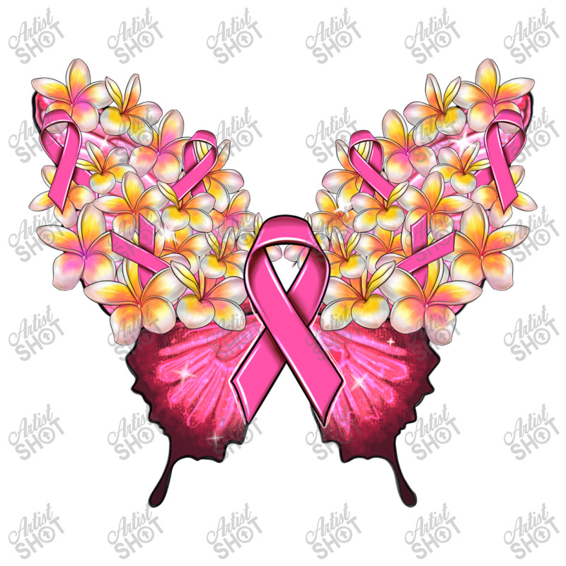 Pink Ribbon Breast Cancer Butterfly V-neck Tee | Artistshot