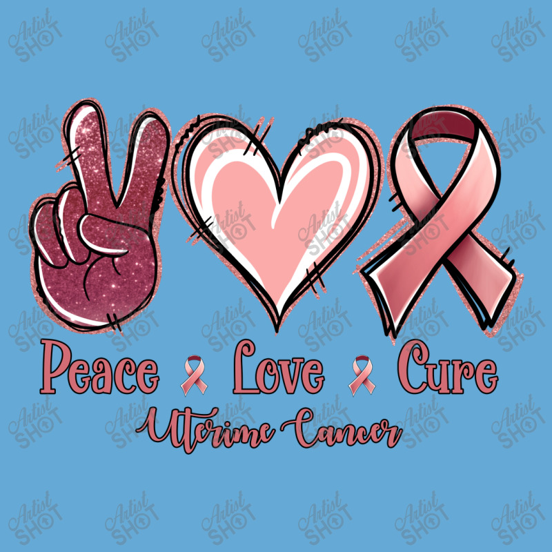 Peace Love Cure Uterine Cancer Basic T-shirt | Artistshot