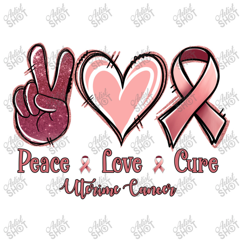 Peace Love Cure Uterine Cancer V-neck Tee | Artistshot