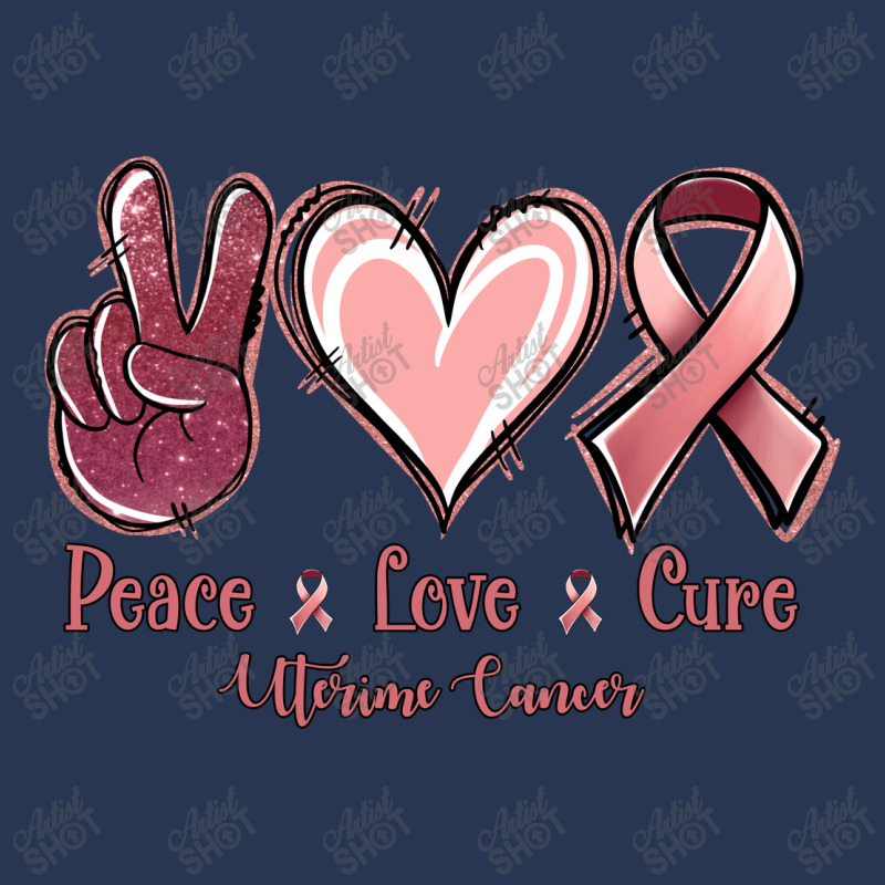 Peace Love Cure Uterine Cancer Men Denim Jacket | Artistshot