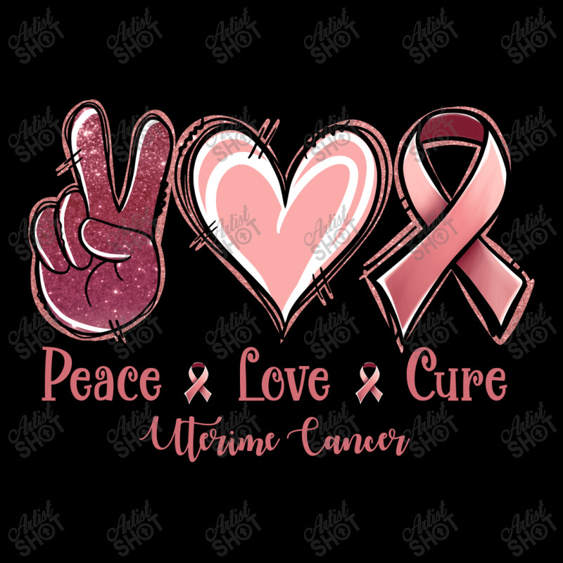 Peace Love Cure Uterine Cancer Fleece Short | Artistshot