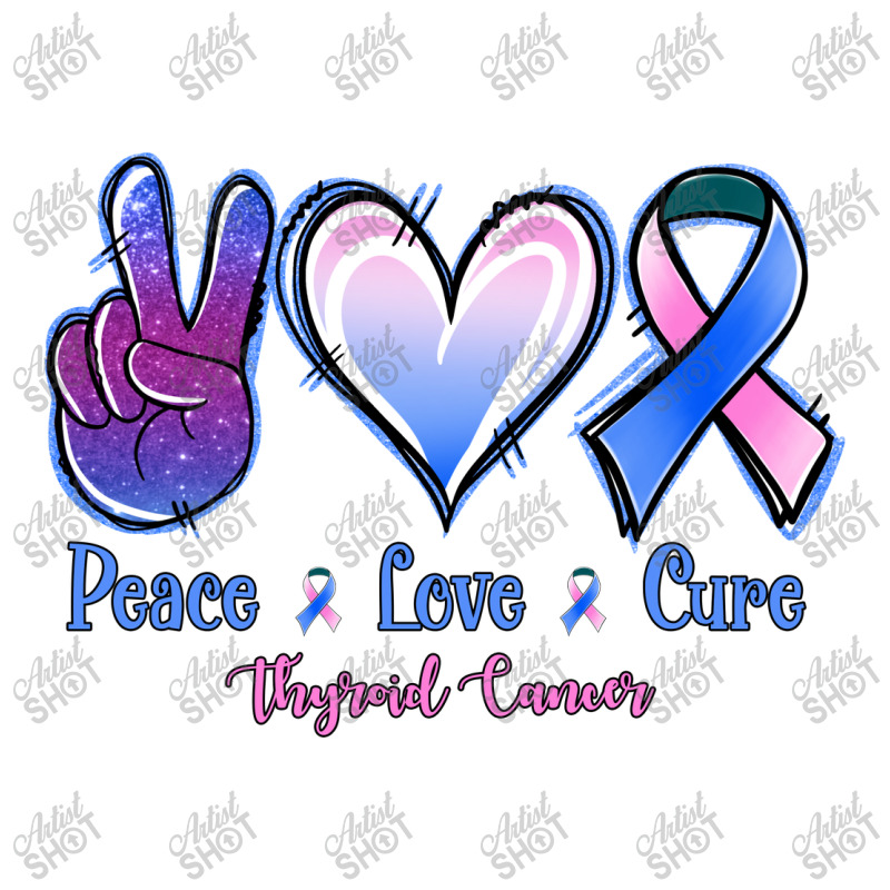 Peace Love Cure Thyroid Cancer Men's 3/4 Sleeve Pajama Set | Artistshot