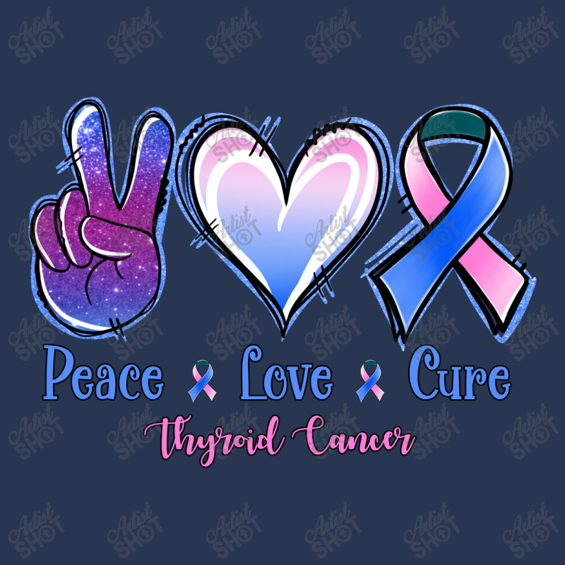 Peace Love Cure Thyroid Cancer Men Denim Jacket | Artistshot