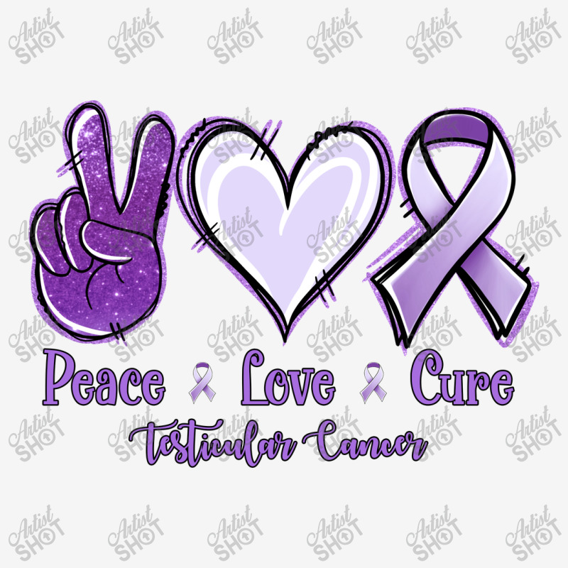 Peace Love Cure Testicular Cancer Graphic T-shirt | Artistshot