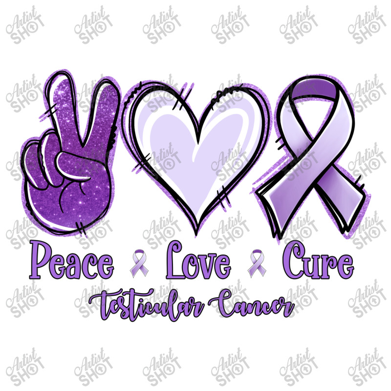 Peace Love Cure Testicular Cancer V-neck Tee | Artistshot