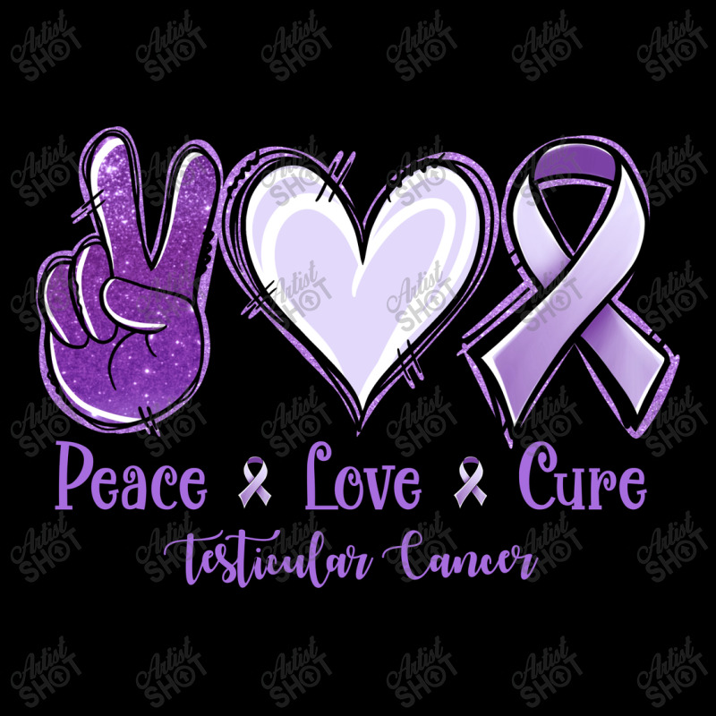 Peace Love Cure Testicular Cancer Men's Long Sleeve Pajama Set | Artistshot