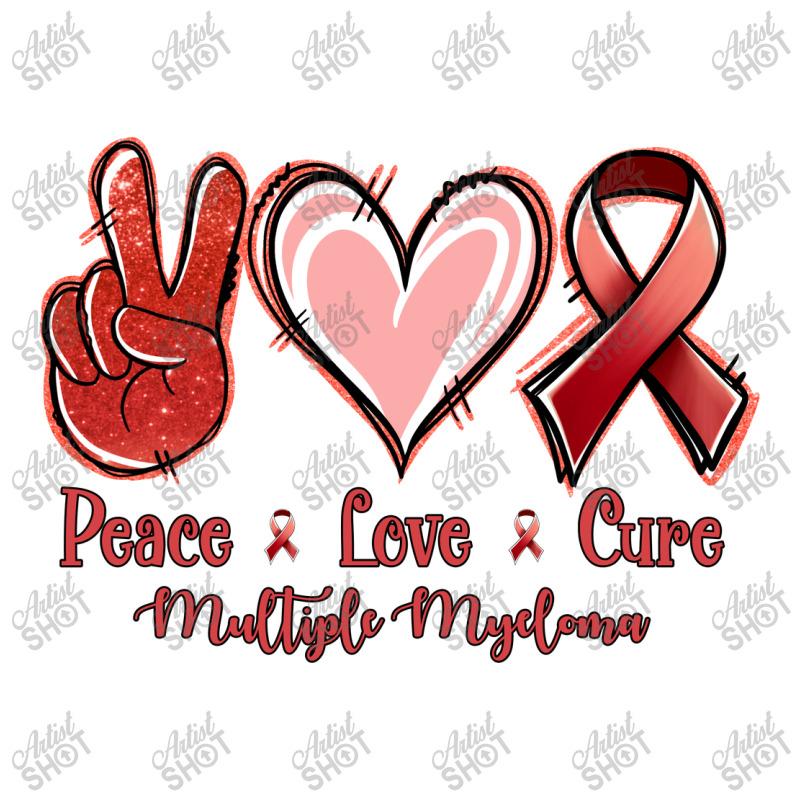 Peace Love Cure Multiple Myeloma Debie Paper Bag - 10 X 5 X 13 | Artistshot