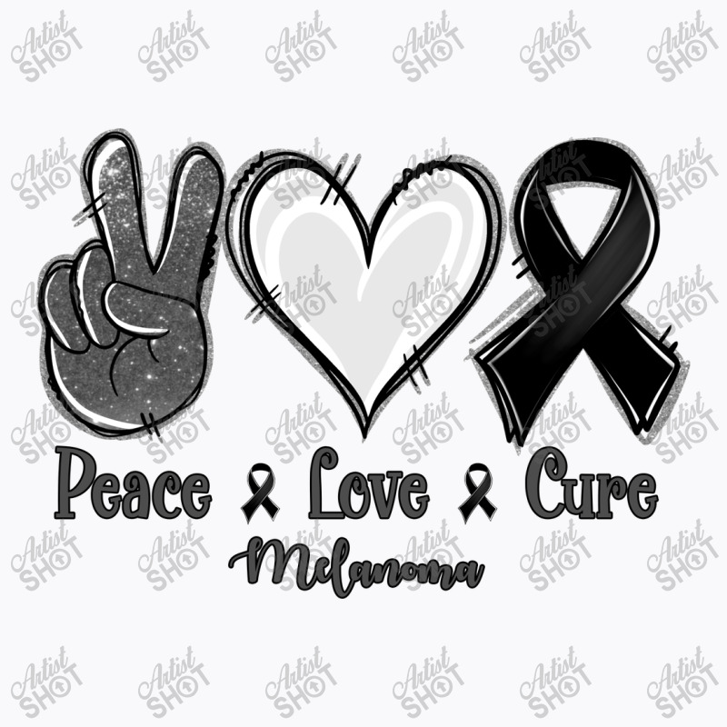 Peace Love Cure Melanoma Cancer T-shirt | Artistshot