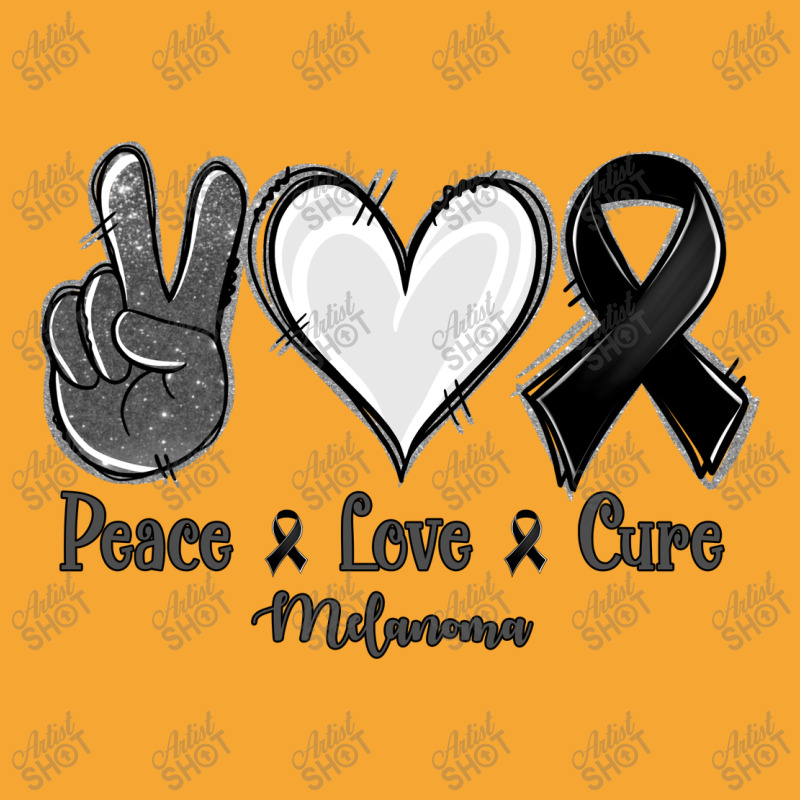 Peace Love Cure Melanoma Cancer Basic T-shirt | Artistshot