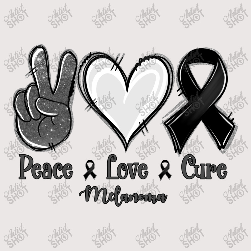 Peace Love Cure Melanoma Cancer Pocket T-shirt | Artistshot