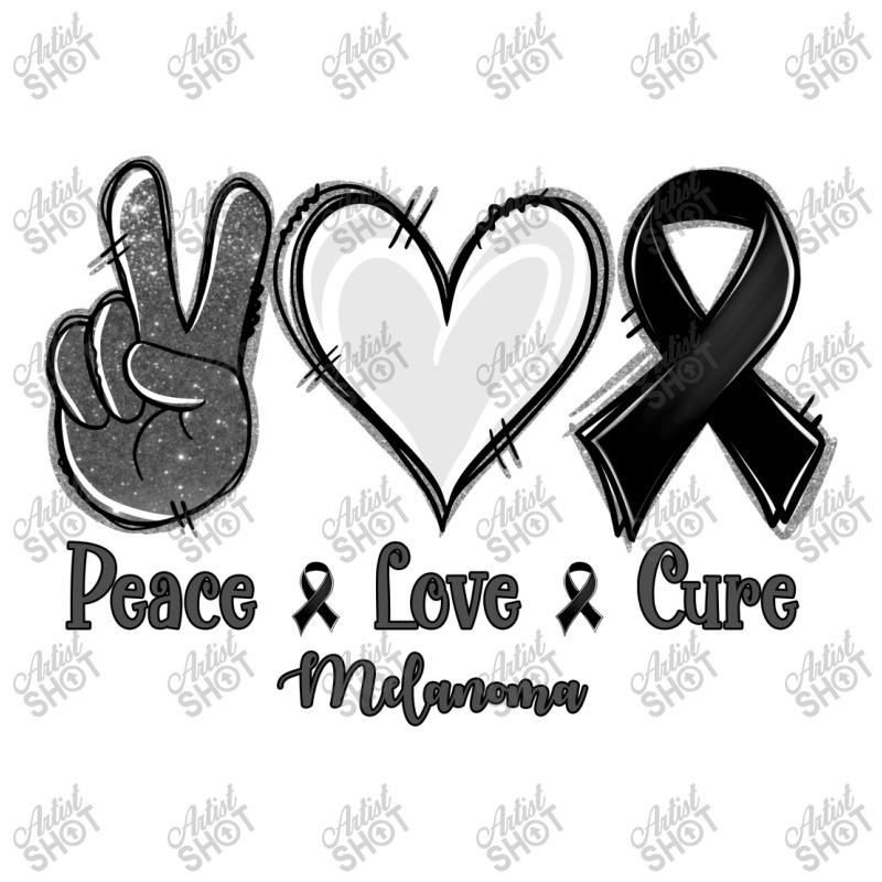 Peace Love Cure Melanoma Cancer Men's 3/4 Sleeve Pajama Set | Artistshot