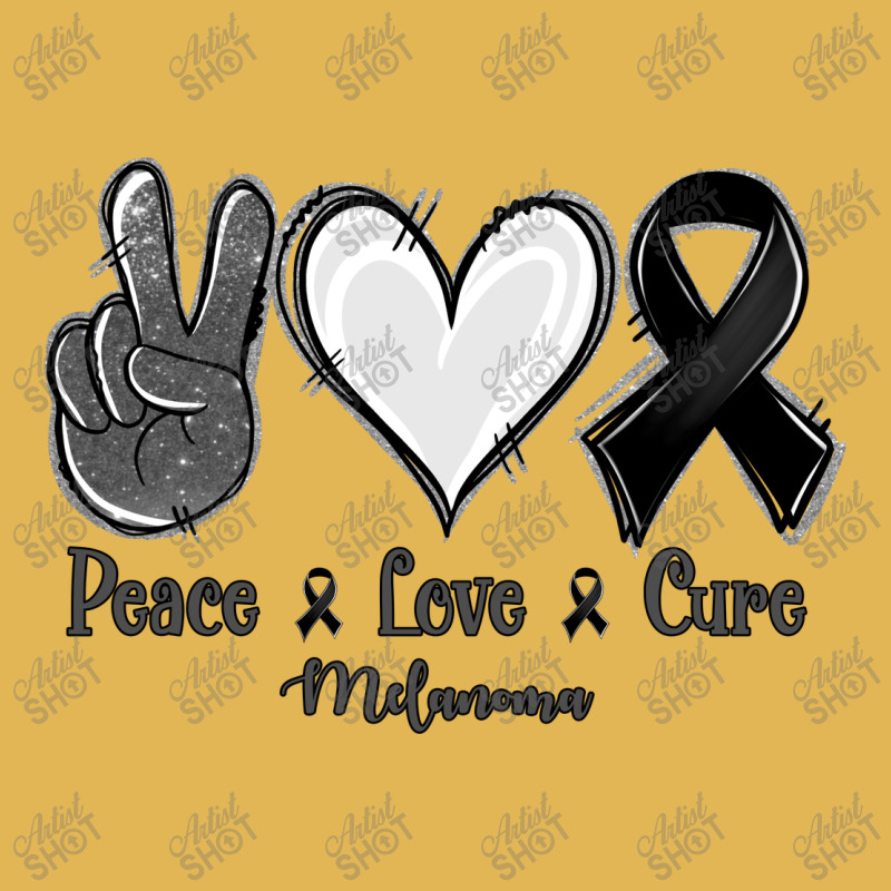 Peace Love Cure Melanoma Cancer Vintage Hoodie And Short Set | Artistshot