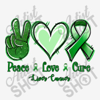 Peace Love Cure Liver Cancer Drawstring Bags | Artistshot