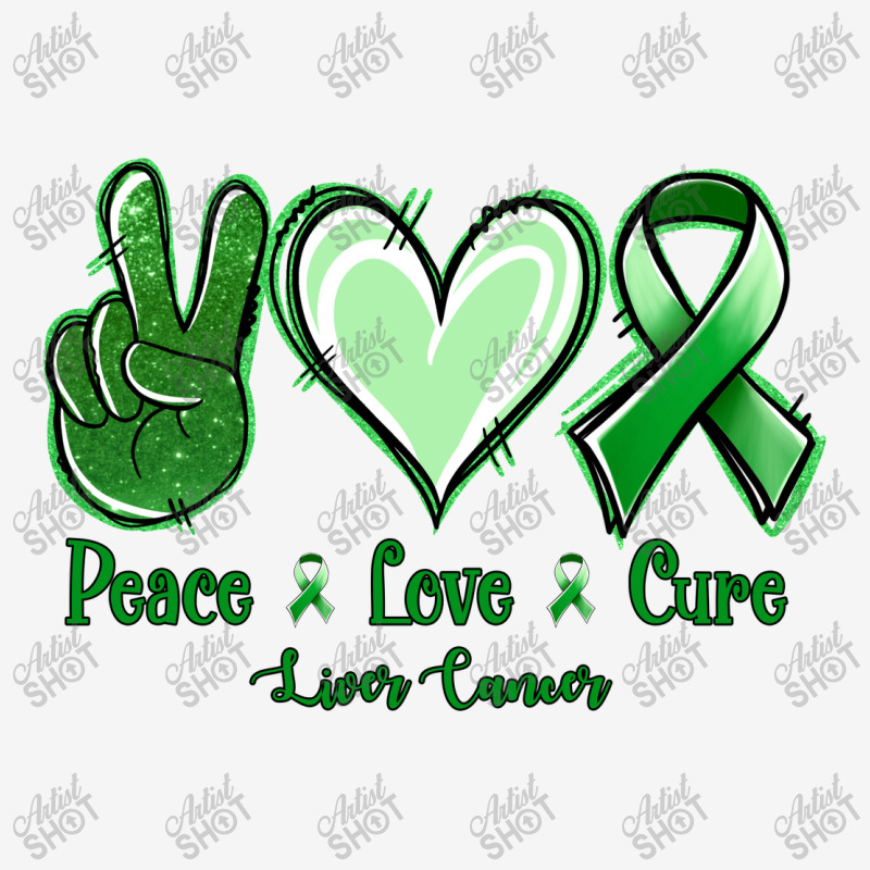 Peace Love Cure Liver Cancer Drawstring Bags | Artistshot