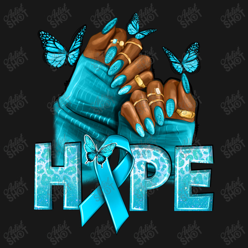 Hope Teal Ribbon Ovarian Cancer Nails Flannel Shirt | Artistshot