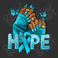 Hope Teal Ribbon Ovarian Cancer Nails Round Leatherette Patch | Artistshot