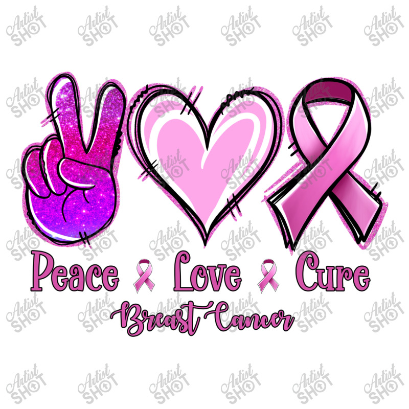 Peace Love Cure Breast Cancer Star Paper Bag - 13 X 7 X 13 | Artistshot