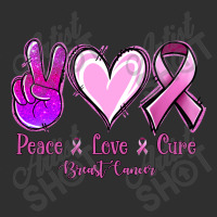 Peace Love Cure Breast Cancer Oval Leatherette Patch | Artistshot