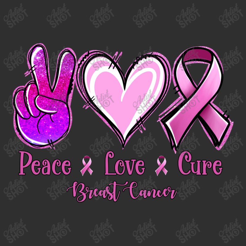 Peace Love Cure Breast Cancer Oval Leatherette Patch | Artistshot