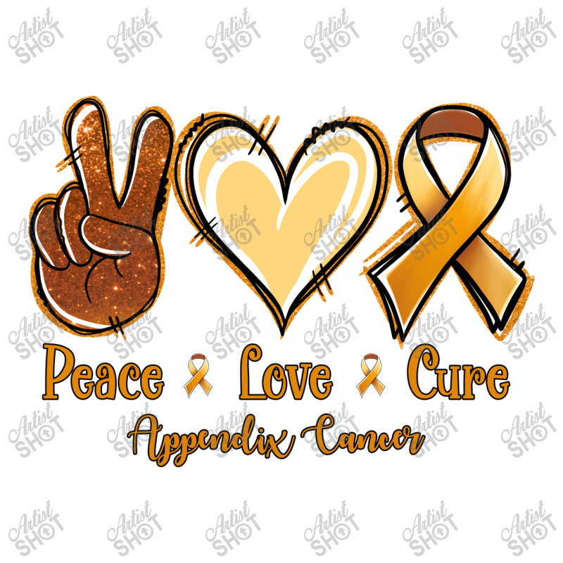 Peace Love Cure Appendix Cancer Debie Paper Bag - 10 X 5 X 13 | Artistshot