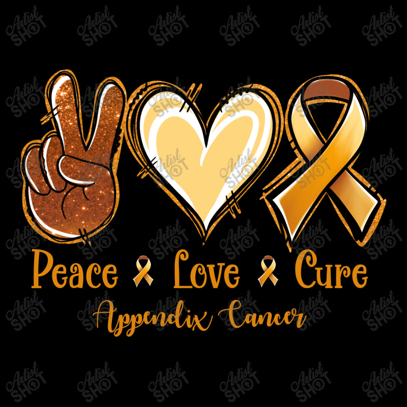 Peace Love Cure Appendix Cancer Men's Long Sleeve Pajama Set | Artistshot