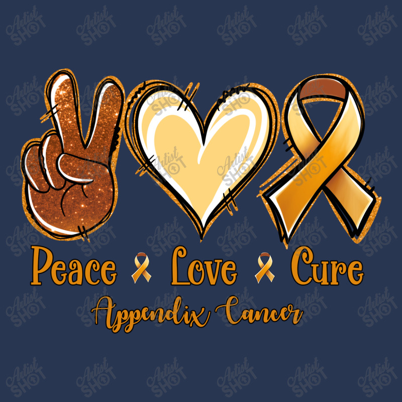 Peace Love Cure Appendix Cancer Men Denim Jacket | Artistshot