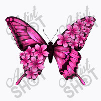 Floral Pink Butterfly T-shirt | Artistshot