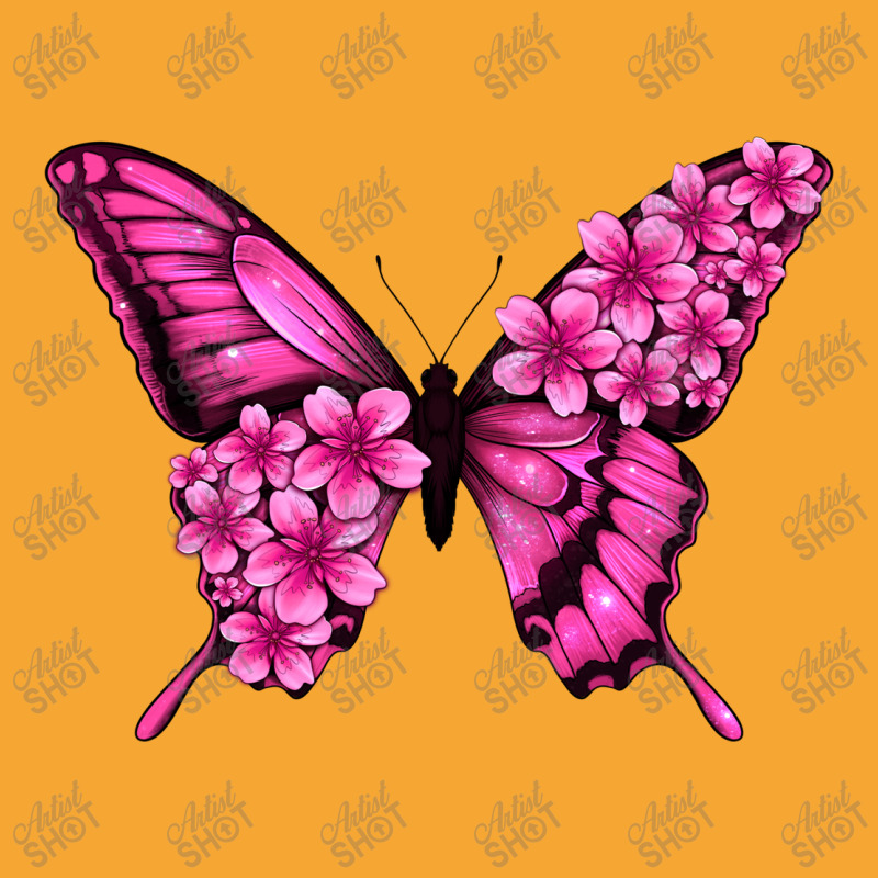 Floral Pink Butterfly Basic T-shirt | Artistshot