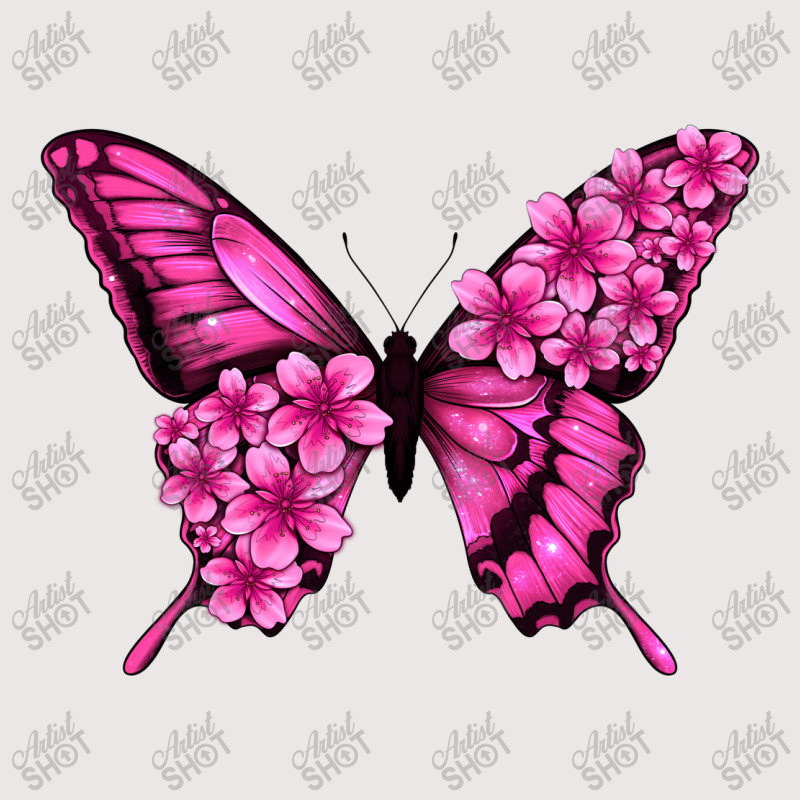 Floral Pink Butterfly Pocket T-shirt | Artistshot