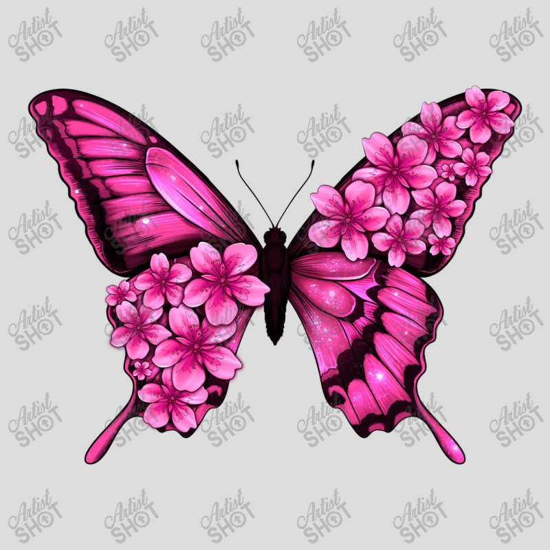 Floral Pink Butterfly Men's Polo Shirt | Artistshot