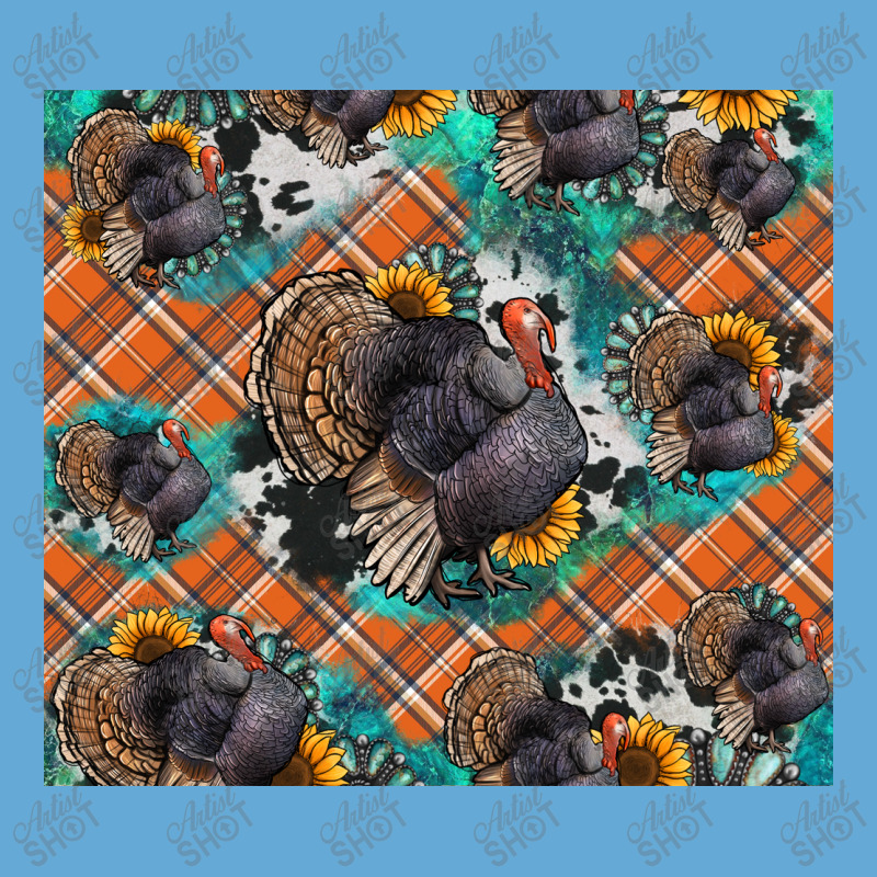 Thanksgiving Turkey Sunflower Turquoise Basic T-shirt | Artistshot