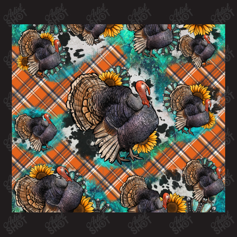 Thanksgiving Turkey Sunflower Turquoise Waist Apron | Artistshot