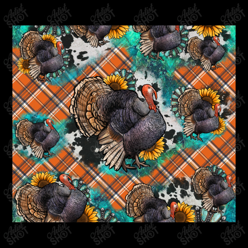 Thanksgiving Turkey Sunflower Turquoise Fleece Short | Artistshot