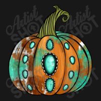 Western Cowhide Turquoise Pumpkin Flannel Shirt | Artistshot