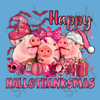 Happy Hallothanksmas Pigs Pink Basic T-shirt | Artistshot