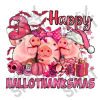 Happy Hallothanksmas Pigs Pink Men's 3/4 Sleeve Pajama Set | Artistshot